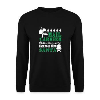 Mail Carrier Christmas Delivering More Packages - Unisex Sweatshirt - black - Front - Alina (178cm) & Michal (187cm)