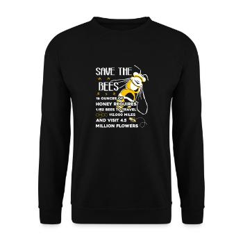 Bee Save The Honey Bees - Unisex Sweatshirt - black - Front - Alina (178cm) & Michal (187cm)