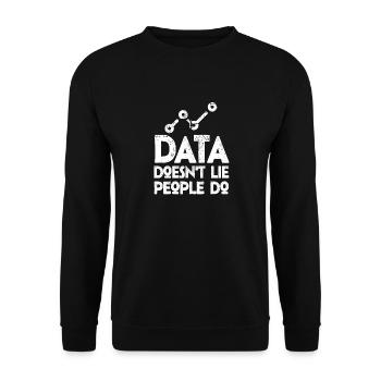 Daten oder es ist nicht passiert für Studenten - Unisex Pullover - Schwarz - Vorne - Alina (178cm) & Michal (187cm)