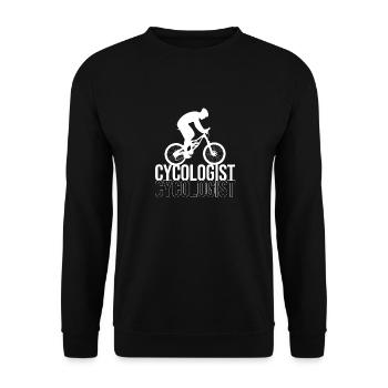 Mountain biking Mountain biking Mountain bikers - Unisex Sweatshirt - black - Front - Alina (178cm) & Michal (187cm)
