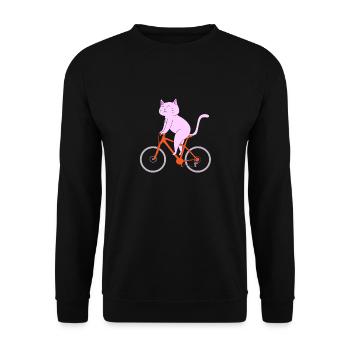 Mountain biking Mountain biking Mountain bikers - Unisex Sweatshirt - black - Front - Alina (178cm) & Michal (187cm)