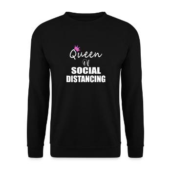 Queen of Social Distancing Social Distance - Unisex Pullover - Schwarz - Vorne - Alina (178cm) & Michal (187cm)