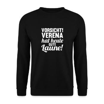 Vorname Verena - Unisex Pullover - Schwarz - Vorne - Alina (178cm) & Michal (187cm)