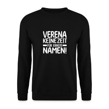 Vorname Verena - Unisex Pullover - Schwarz - Vorne - Alina (178cm) & Michal (187cm)