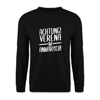 Vorname Verena - Unisex Pullover - Schwarz - Vorne - Alina (178cm) & Michal (187cm)