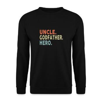 Uncle Godfather Hero - Unisex Sweatshirt - black - Front - Alina (178cm) & Michal (187cm)