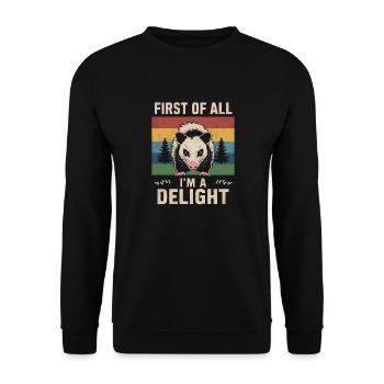 Opossum Possum Animal - Unisex Sweatshirt - black - Front - Alina (178cm) & Michal (187cm)