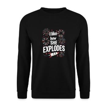 Pyrotechnie Feux d’artifice Pyrotechnie - Sweat-shirt Unisexe - noir - Devant - Alina (178cm) & Michal (187cm)