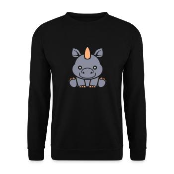 rhinoceros - Unisex Sweatshirt - black - Front - Alina (178cm) & Michal (187cm)