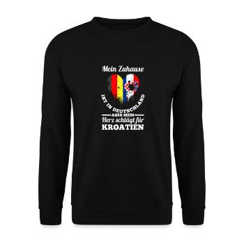 Kroaten Kroate Kroatin Hrvatska Deutschland Kroati - Unisex Pullover - Schwarz - Vorne - Alina (178cm) & Michal (187cm)