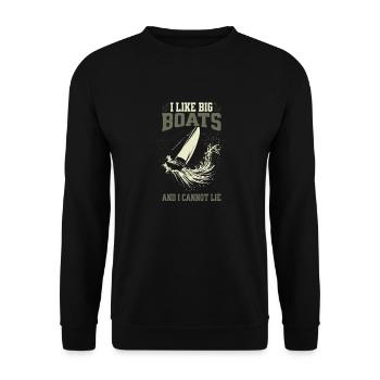 I Like Big Boats And I Cannot Lie – Sailing Design - Unisex Sweatshirt - black - Front - Alina (178cm) & Michal (187cm)