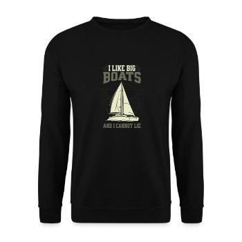 J’aime les grands bateaux et je ne peux pas mentir - voilier - Sweat-shirt Unisexe - noir - Devant - Alina (178cm) & Michal (187cm)