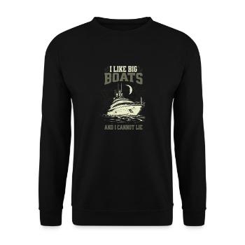 I Like Big Boats And I Cannot Lie Yacht Moonlight - Unisex Sweatshirt - black - Front - Alina (178cm) & Michal (187cm)