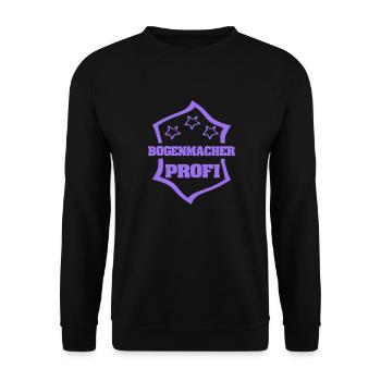Geschenk für Bogenmacher - Unisex Pullover - Schwarz - Vorne - Alina (178cm) & Michal (187cm)
