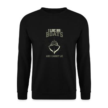 I Like Big Boats And I Cannot Lie – Frontal Boot - Unisex Pullover - Schwarz - Vorne - Alina (178cm) & Michal (187cm)