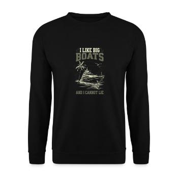 I Like Big Boats And I Cannot Lie Tropical Yacht - Unisex Sweatshirt - black - Front - Alina (178cm) & Michal (187cm)