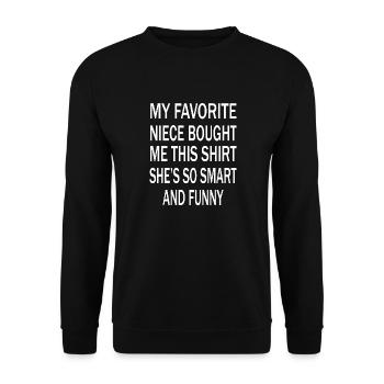 Ma nièce préférée m’a acheté cet oncle drôle - Sweat-shirt Unisexe - noir - Devant - Alina (178cm) & Michal (187cm)