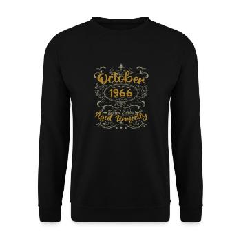 October 1966 Gift 1966 Birthday October 1966 - Unisex Sweatshirt - black - Front - Alina (178cm) & Michal (187cm)