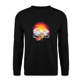 Nature Fox Foxes Mountains Mountains Vixen - Unisex Sweatshirt - black - Front - Alina (178cm) & Michal (187cm)