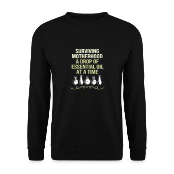 Huile essentielle - Sweat-shirt Unisexe - noir - Devant - Alina (178cm) & Michal (187cm)