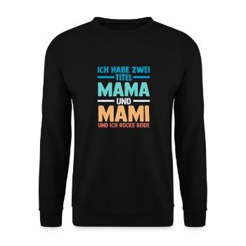 Mutter Stiefmutter Muttertag Mama - Unisex Pullover - Schwarz - Vorne - Alina (178cm) & Michal (187cm)
