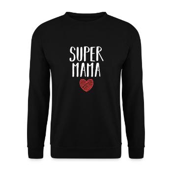 Maman Super-héroïne Maman - Sweat-shirt Unisexe - noir - Devant - Alina (178cm) & Michal (187cm)