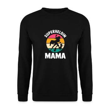 Maman Super-héroïne Maman - Sweat-shirt Unisexe - noir - Devant - Alina (178cm) & Michal (187cm)