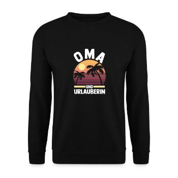 Vacancier Grand-mère Mamie - Sweat-shirt Unisexe - noir - Devant - Alina (178cm) & Michal (187cm)