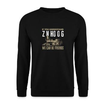 Train Enthusiasts Friends Railway Retro - Unisex Sweatshirt - black - Front - Alina (178cm) & Michal (187cm)