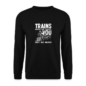 Züge Machen Mich Glücklich Du Nicht So Sehr - Unisex Pullover - Schwarz - Vorne - Alina (178cm) & Michal (187cm)