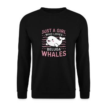 Béluga Océan Bélugas Baleines - Sweat-shirt Unisexe - noir - Devant - Alina (178cm) & Michal (187cm)