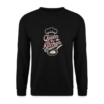 Chef cuisinier Cheff Bäker - Sweat-shirt Unisexe - noir - Devant - Alina (178cm) & Michal (187cm)