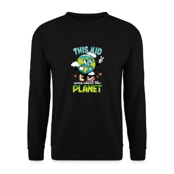 L’enfant du Jour de la Terre se soucie de la planète - Sweat-shirt Unisexe - noir - Devant - Alina (178cm) & Michal (187cm)