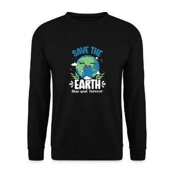 Tag der Erde, Rette die Erde 22. April, Tag der Umwelt - Unisex Pullover - Schwarz - Vorne - Alina (178cm) & Michal (187cm)