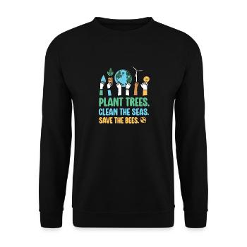 Jour de la Terre Planter des arbres 22 avril Planète Jour de la Terre - Sweat-shirt Unisexe - noir - Devant - Alina (178cm) & Michal (187cm)