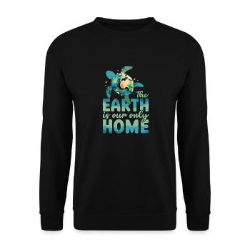 Tag der Erde, dieser Planet ist der Tag unserer heimischen Umwelt - Unisex Pullover - Schwarz - Vorne - Alina (178cm) & Michal (187cm)
