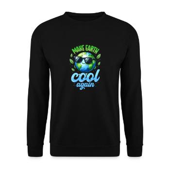 Earth day make earth cool again april 22 - Unisex Sweatshirt - black - Front - Alina (178cm) & Michal (187cm)