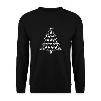 Chickens Chickens Tree Christmas - Unisex Sweatshirt - black - Front - Alina (178cm) & Michal (187cm)