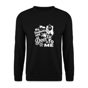 Teacher Christmas My Student Are Deer Me - Unisex Sweatshirt - black - Front - Alina (178cm) & Michal (187cm)