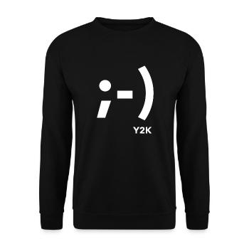 Y2K blanc clignotant sourire - Sweat-shirt Unisexe - noir - Devant - Alina (178cm) & Michal (187cm)