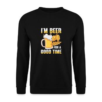 I’m beer for a good time - Unisex Pullover - Schwarz - Vorne - Alina (178cm) & Michal (187cm)