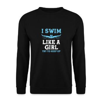 Natation Nageurs Piscine Moniteurs de natation - Sweat-shirt Unisexe - noir - Devant - Alina (178cm) & Michal (187cm)