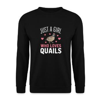 Caille Oiseau Cailles - Sweat-shirt Unisexe - noir - Devant - Alina (178cm) & Michal (187cm)