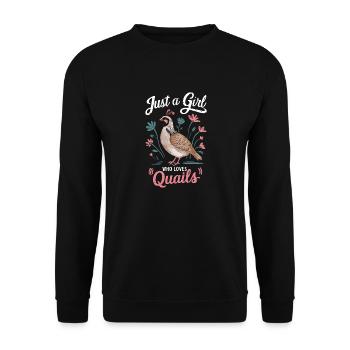 Caille Oiseau Cailles - Sweat-shirt Unisexe - noir - Devant - Alina (178cm) & Michal (187cm)