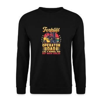 Forklift operator dad funny forklifting fathersday - Unisex Sweatshirt - black - Front - Alina (178cm) & Michal (187cm)