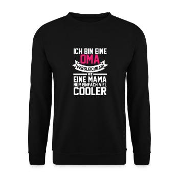Großmutter Oma - Unisex Pullover - Schwarz - Vorne - Alina (178cm) & Michal (187cm)