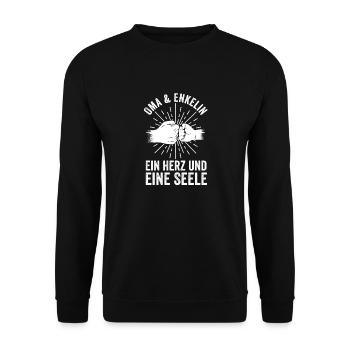 Grand-mère Petite-fille Grand-mère - Sweat-shirt Unisexe - noir - Devant - Alina (178cm) & Michal (187cm)