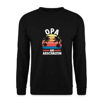 Vacation Vacationer Grandfather Grandpa - Unisex Sweatshirt - black - Front - Alina (178cm) & Michal (187cm)