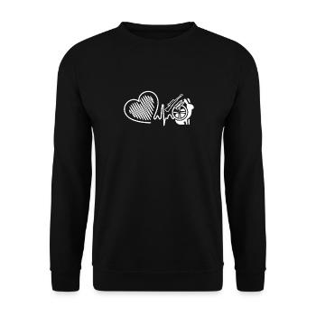 Hunter Hunter Heartbeat - Unisex Sweatshirt - black - Front - Alina (178cm) & Michal (187cm)