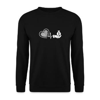Loan Officer Loan Officer Heartbeat - Unisex Sweatshirt - black - Front - Alina (178cm) & Michal (187cm)
